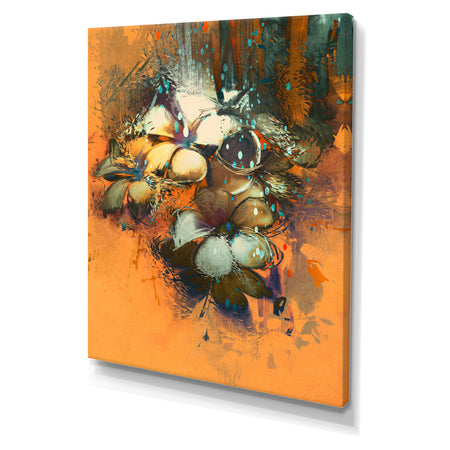 Beautiful abstract colorful flowers design - Cottage Canvas Wall Art