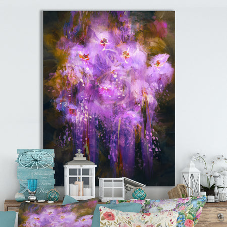 Abstract purple flower - Cottage Canvas Wall Art