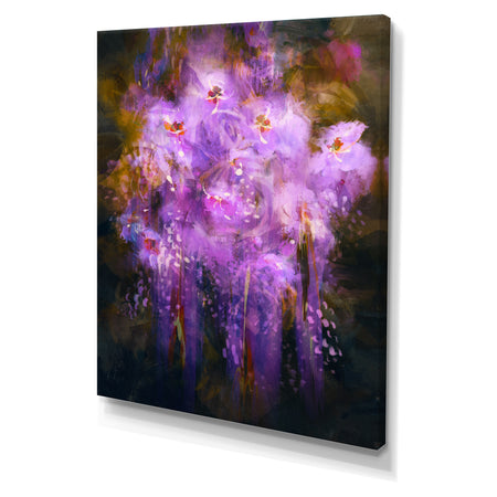 Abstract purple flower - Cottage Canvas Wall Art