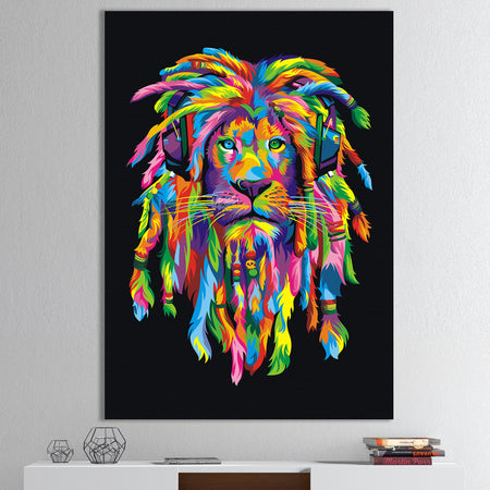 Lion Rasta - Modern & Contemporary Canvas Wall Art