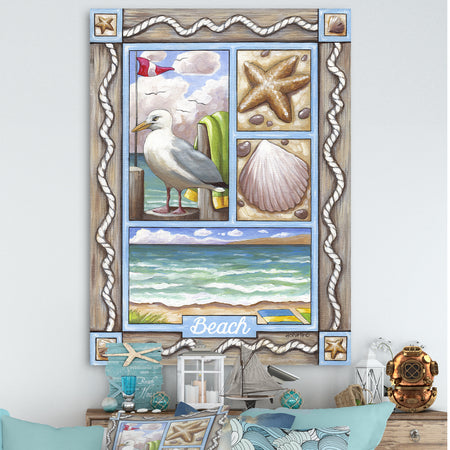 Beach Seagull - Nautical & Coastal Canvas Wall Art