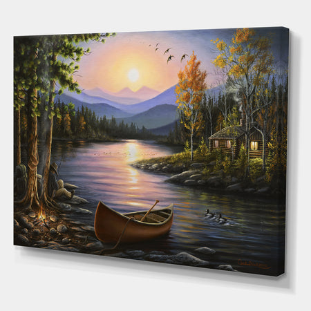 Campfire Stories - Lake House Canvas Art Print