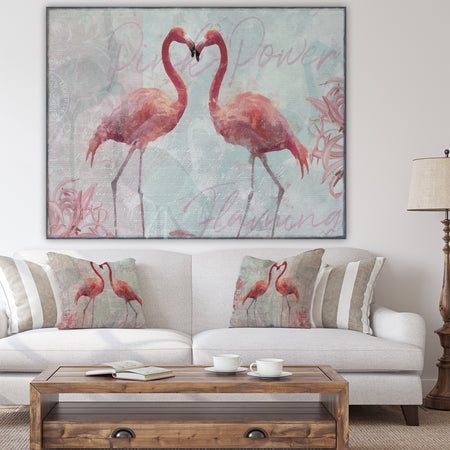 Flamingo Power - Cottage Premium Canvas Wall Art