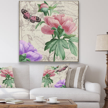 Vintage Flowers II - Cottage Canvas Wall Art