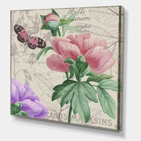 Vintage Flowers II - Cottage Canvas Wall Art