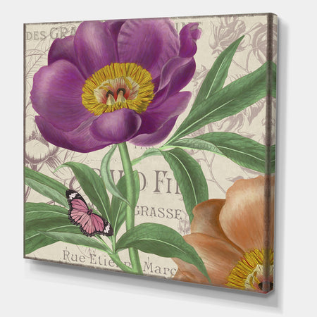 Vintage Flowers IV - Cottage Gallery-wrapped Canvas