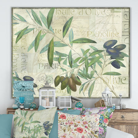 Olives Picholines - Cottage Canvas Wall Art