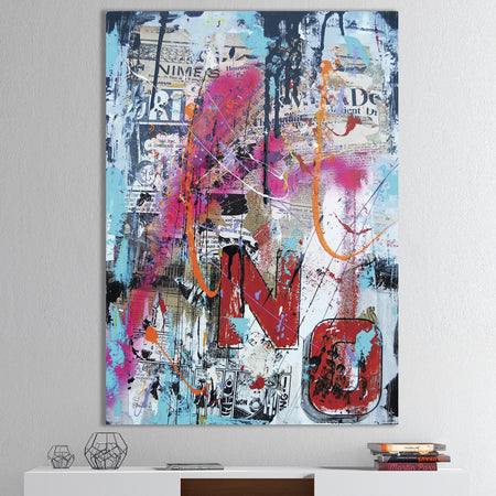 Old Style Newspaper Street Art Collage IX - Modern & Contemporary Canvas Artwork