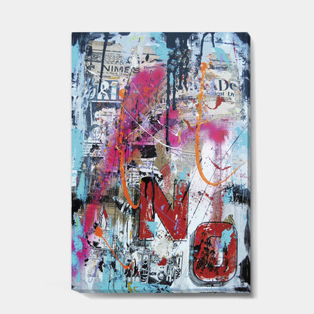 Old Style Newspaper Street Art Collage IX - Modern & Contemporary Canvas Artwork