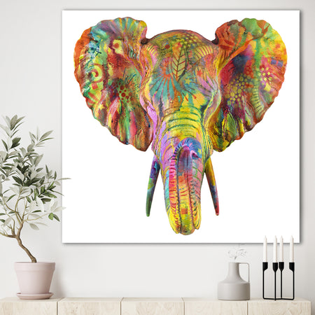 The Curated Nomad 'Rainbow Elephant - Modern and Contemporary Canvas Art Print