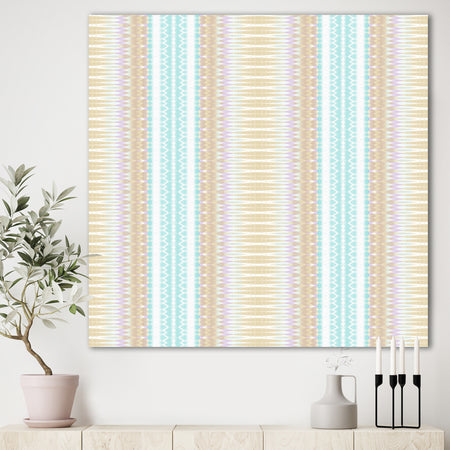 Baby Blue and Brown - Mid-Century Modern Premium Canvas Wall Art