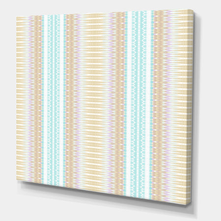Baby Blue and Brown - Mid-Century Modern Premium Canvas Wall Art