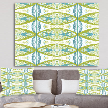 Embossed Teal Pattern II - Mid-Century Modern Gallery-wrapped Canvas