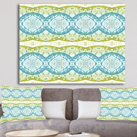 Embossed Teal Pattern IV - Mid-Century Modern Canvas Artwork
