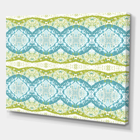 Embossed Teal Pattern IV - Mid-Century Modern Canvas Artwork