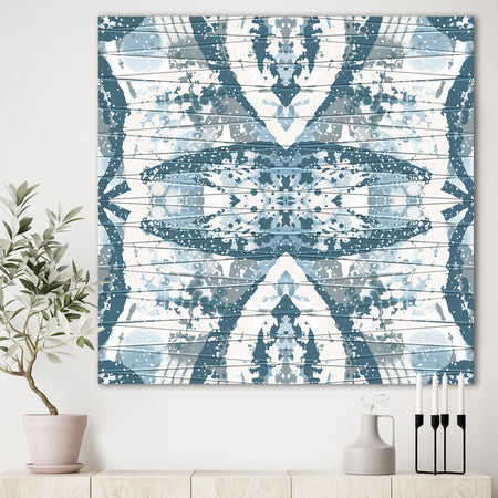 Embossed Teal Pattern I - Mid-Century Modern Canvas Wall Art