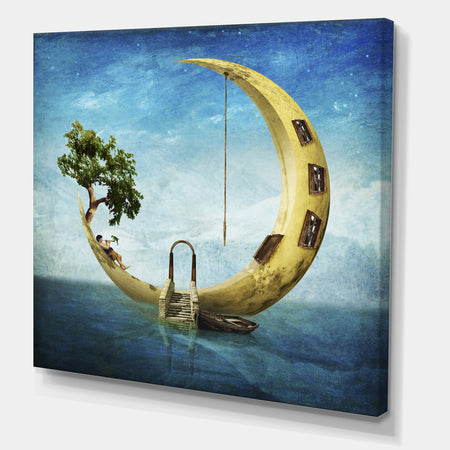 Home Sweet Moon - Modern & Contemporary Canvas Artwork