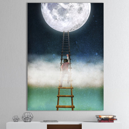 Reach for the Moon - Modern & Contemporary Premium Canvas Wall Art