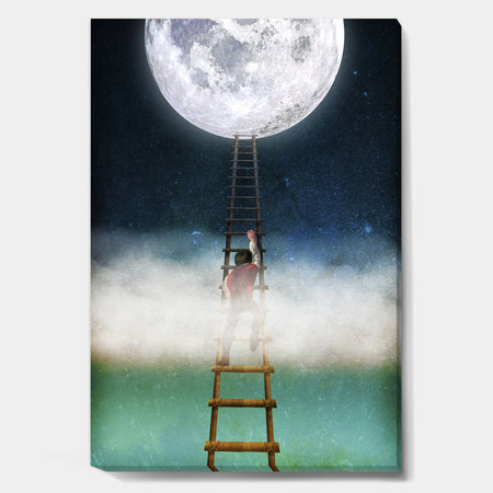 Reach for the Moon - Modern & Contemporary Premium Canvas Wall Art