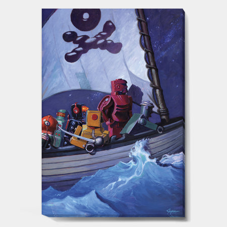 Robo Pirates CMYK - Modern & Contemporary Canvas Wall Art