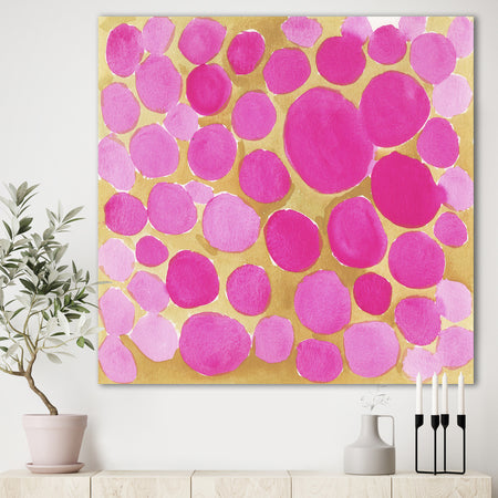 Pink Pebbles - Mid-Century Modern Canvas Art Print
