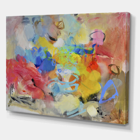 Blue And Yellow Color Spatters III - Modern & Contemporary Gallery-wrapped Canvas