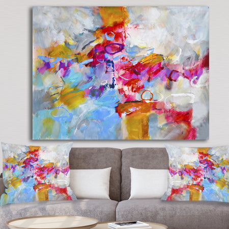 Blue And Yellow Color Spatters IV - Modern & Contemporary Canvas Wall Art