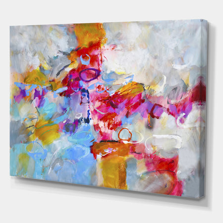 Blue And Yellow Color Spatters IV - Modern & Contemporary Canvas Wall Art