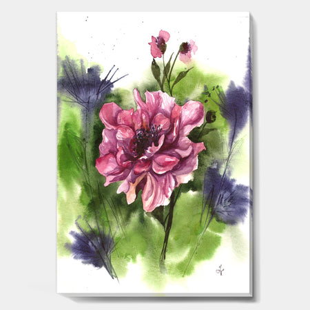 Watercolor Garden I - Cottage Gallery-wrapped Canvas