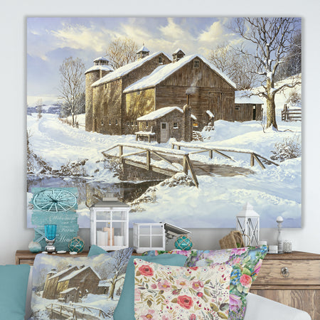 Fresh Snow - Farmhouse Canvas Artwork