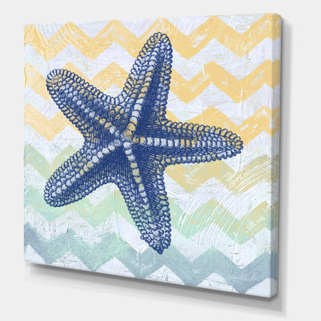 Chevron-star fish-7914 - Nautical & Coastal Canvas Art Print