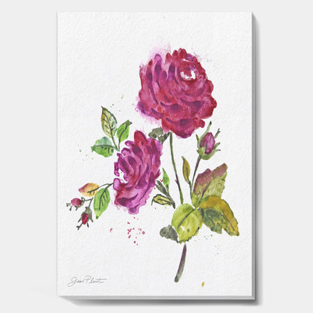 JHandpainted Watercolor Flowers IV - Cottage Canvas Artwork