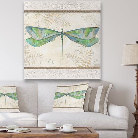 Summer Dragonfly 3 - Cottage Canvas Art Print
