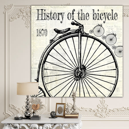 History Of The Bicycle-D - Traditional Canvas Wall Art