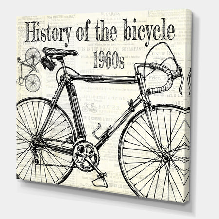 History Of The Bicycle-E - Traditional Canvas Art Print