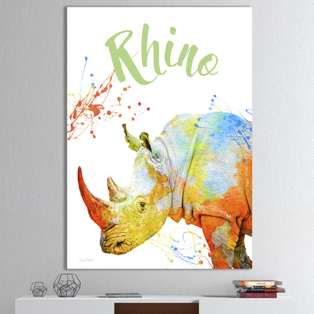 Colorful Safari Animals B - Cottage Canvas Art Print