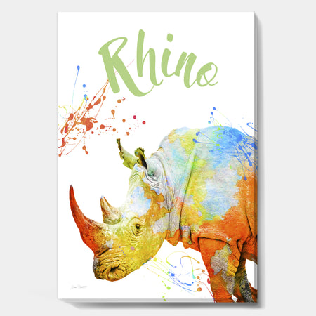 Colorful Safari Animals B - Cottage Canvas Art Print