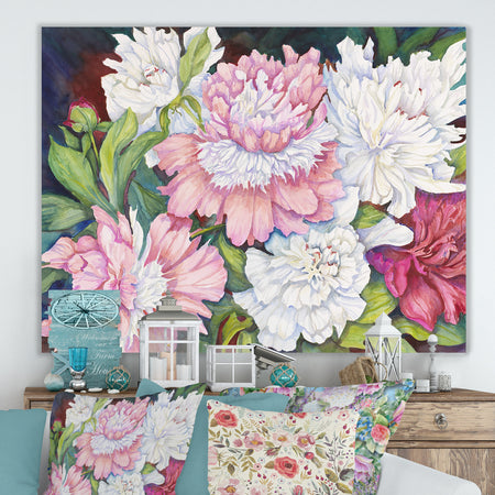 A Peony Cluster - Traditional Canvas Art Print