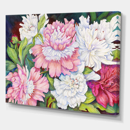 A Peony Cluster - Traditional Canvas Art Print