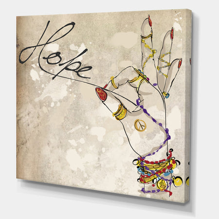 Gypsy Hippy Hand Hope - Cottage Premium Canvas Wall Art