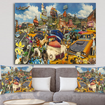 MidWest Roadside Collage - Modern & Contemporary Canvas Wall Art