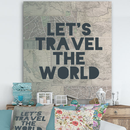 Lets Travel The World - Cottage Canvas Wall Art