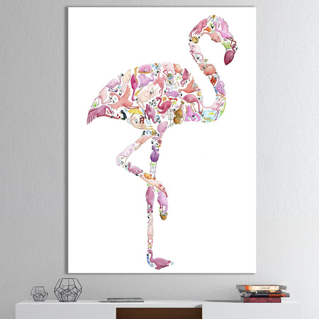 Flamingo Composition of Flamingo - Cottage Canvas Wall Art