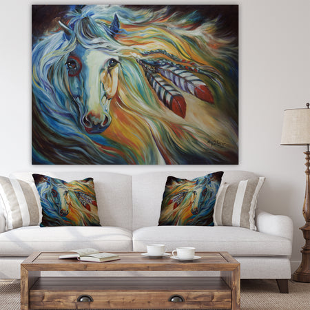 Breaking Dawn Indian War Horse - Cottage Canvas Art Print