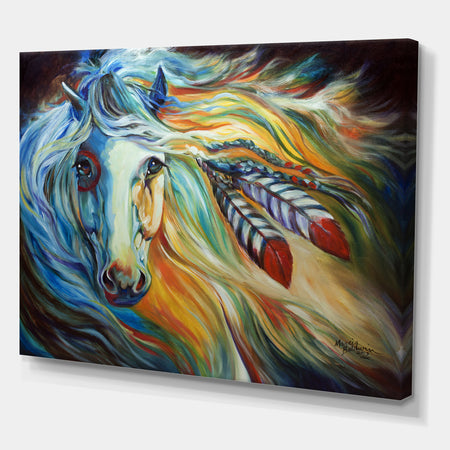 Breaking Dawn Indian War Horse - Cottage Canvas Art Print
