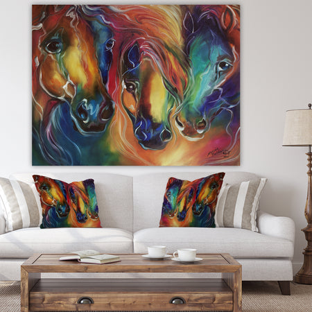 Color My World With Horses - Cottage Canvas Artwork