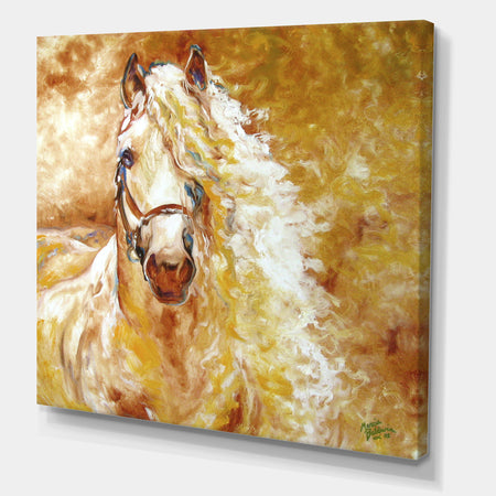 Golden Grace Andalusian Equine - Cottage Canvas Art Print