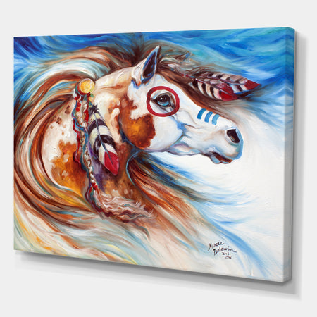 Wind Of Thunder Indian War Horse - Cottage Canvas Art Print