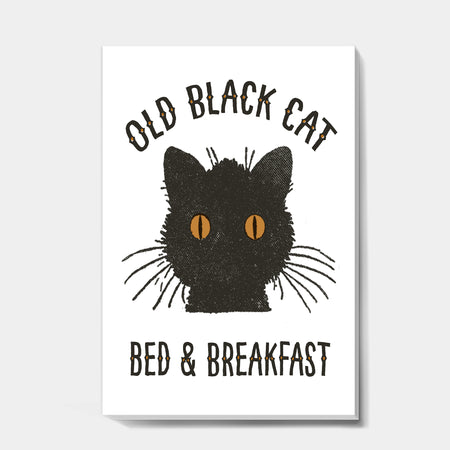 Old Black Cat - Cottage Canvas Wall Art