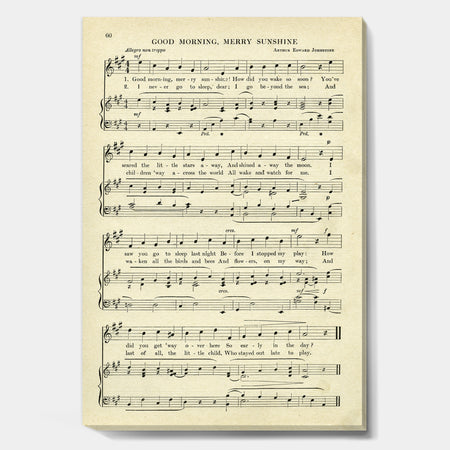 Goodmorning Merry Sunshine Music Score - Cottage Canvas Artwork